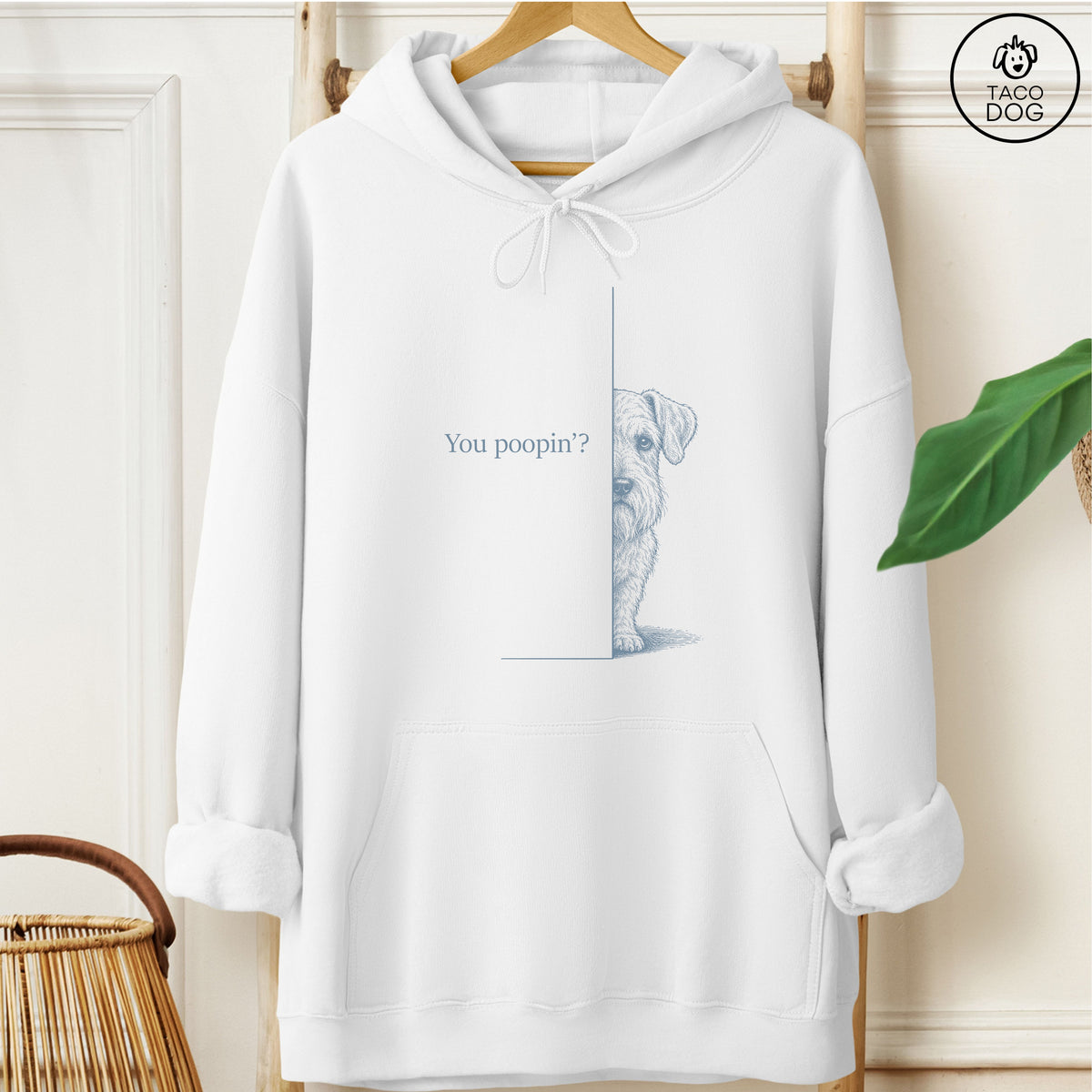 Sealyham Terrier Poopin Hoodie White Taco-Dog