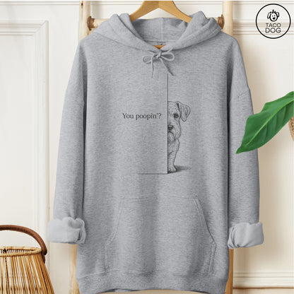 Sealyham Terrier Poopin Hoodie Graphite Heather Taco-Dog