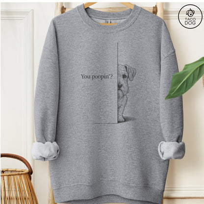 Sealyham Terrier Poopin Sweatshirt Graphite Heather Taco-Dog