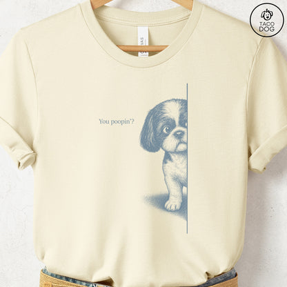 Shih Tzu Poopin T-Shirt Natural Taco-Dog