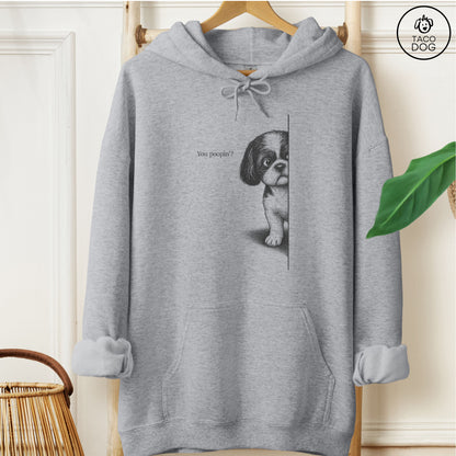 Shih Tzu Poopin Hoodie Graphite Heather Taco-Dog