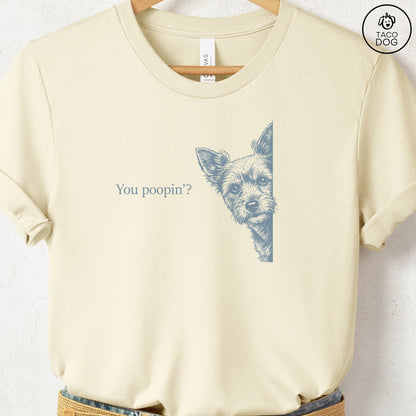 Yorkshire Terrier Yorkie Poopin T-Shirt Natural Taco-Dog