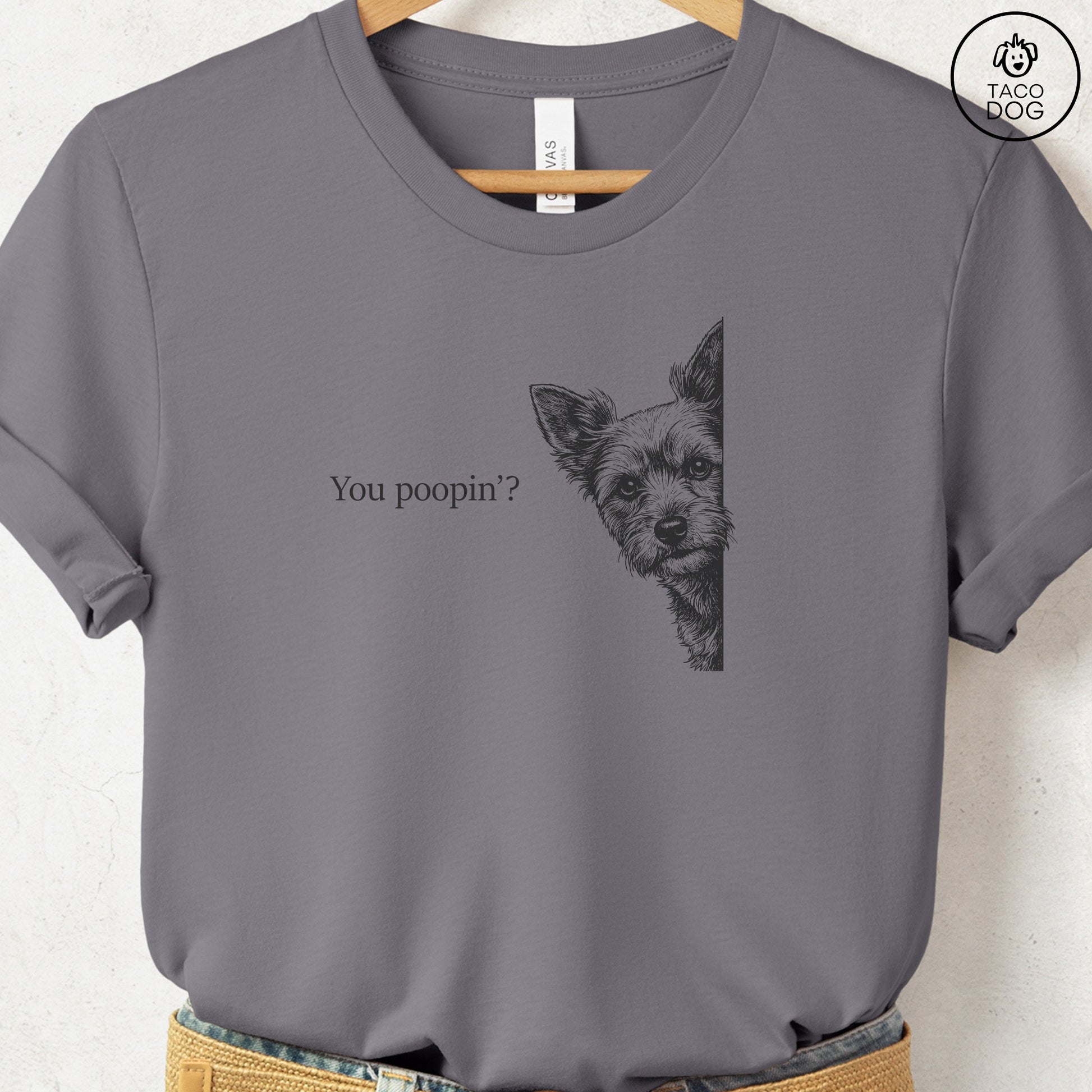 Yorkshire Terrier Yorkie Poopin T-Shirt Storm Taco-Dog