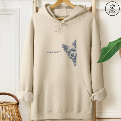 Yorkshire Terrier Yorkie Poopin Hoodie Sand Taco-Dog