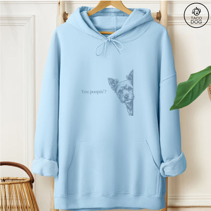 Yorkshire Terrier Yorkie Poopin Hoodie Light Blue Taco-Dog