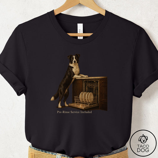 Border Collie Pre-Rinse T-Shirt Black Taco-Dog