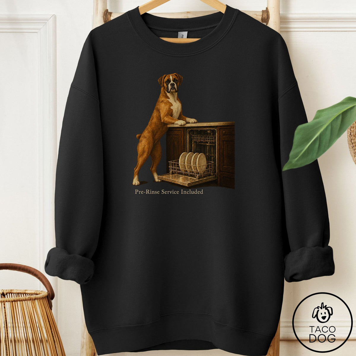 Boxer Pre-Rinse Sweatshirt Black Taco-Dog