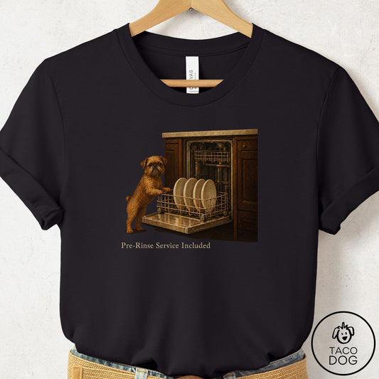 Brussels Griffon Pre-Rinse T-Shirt Black Taco-Dog