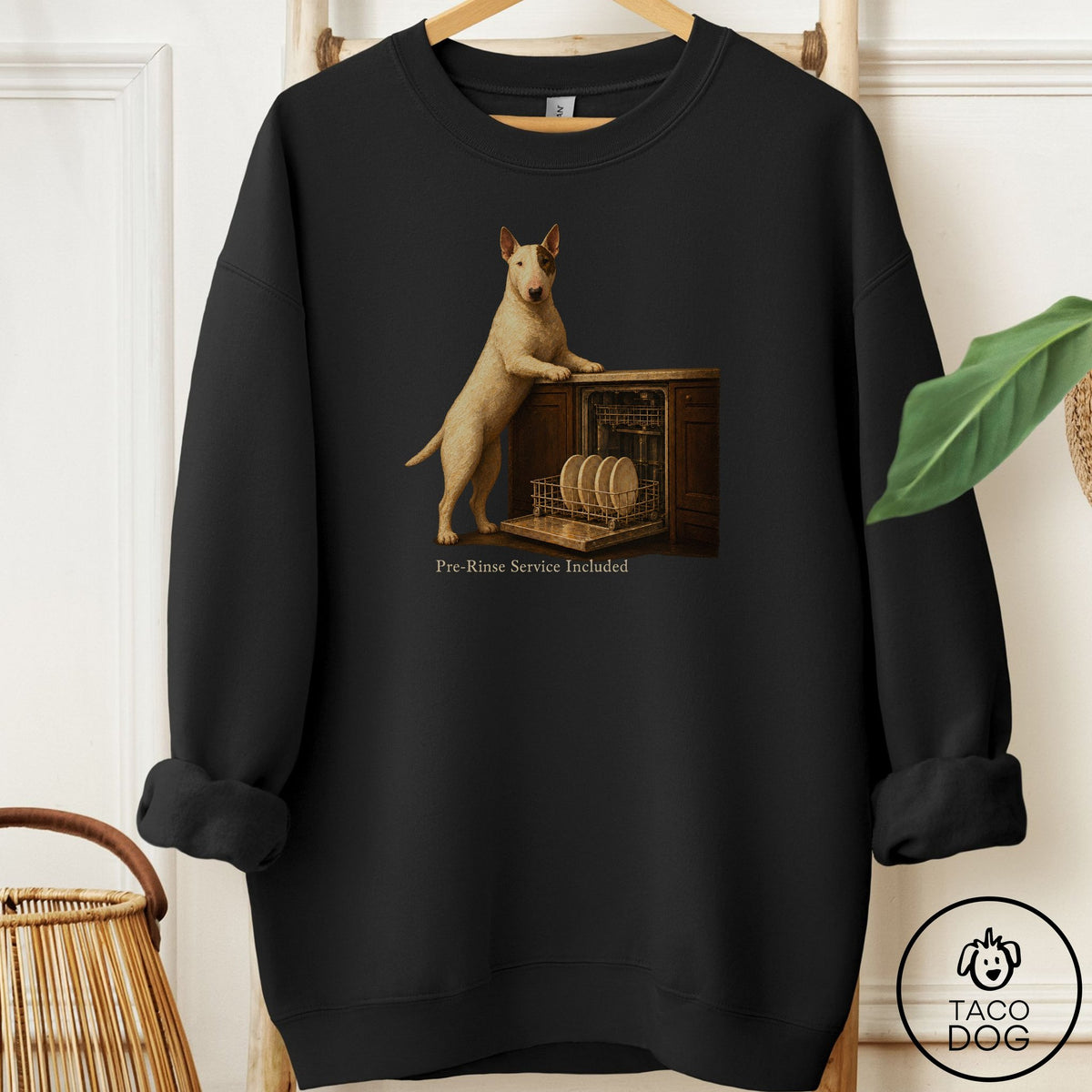 Bull Terrier Pre-Rinse Sweatshirt Black Taco-Dog