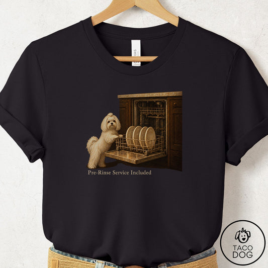 Maltese Pre-Rinse T-Shirt Black Taco-Dog
