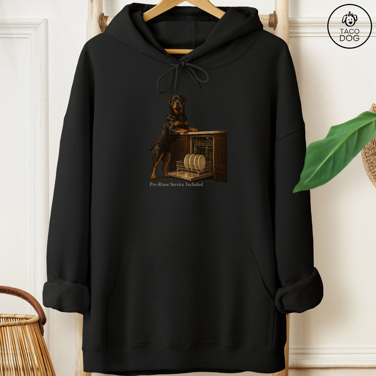 Rottweiler Pre-Rinse Hoodie Black Taco-Dog