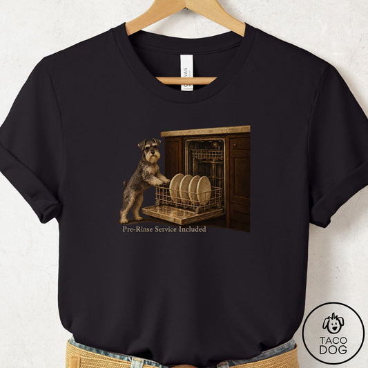 Schnauzer Pre-Rinse T-Shirt Black Taco-Dog