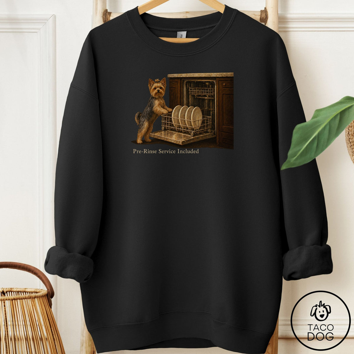 Yorkshire Terrier Yorkie Pre-Rinse Sweatshirt Black Taco-Dog