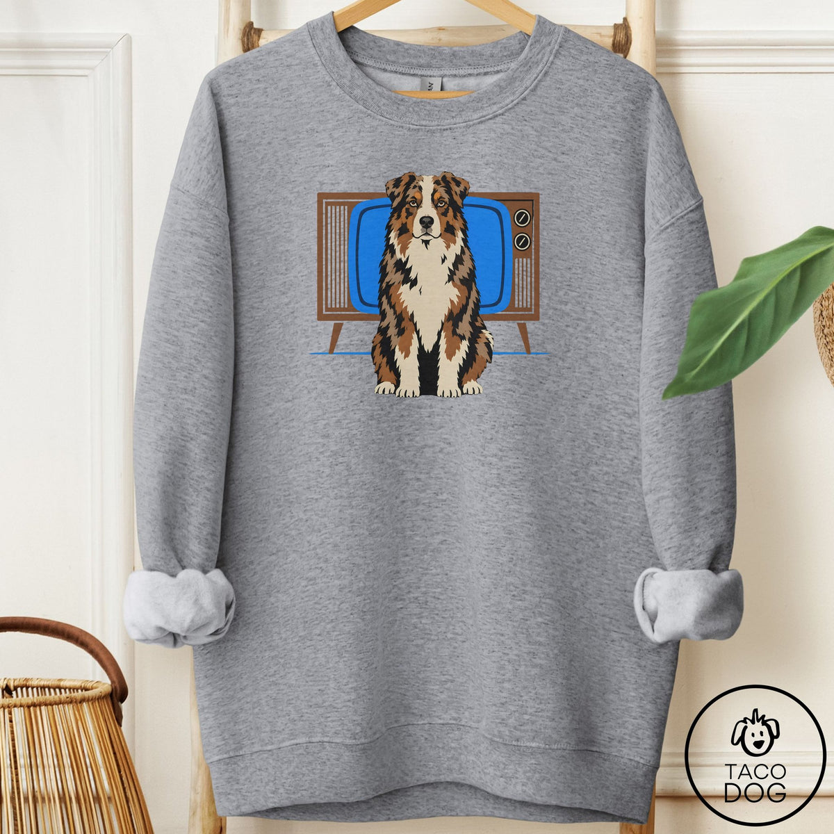 Australian Shepherd Program Sweatshirt Graphite Heather Taco-Dog