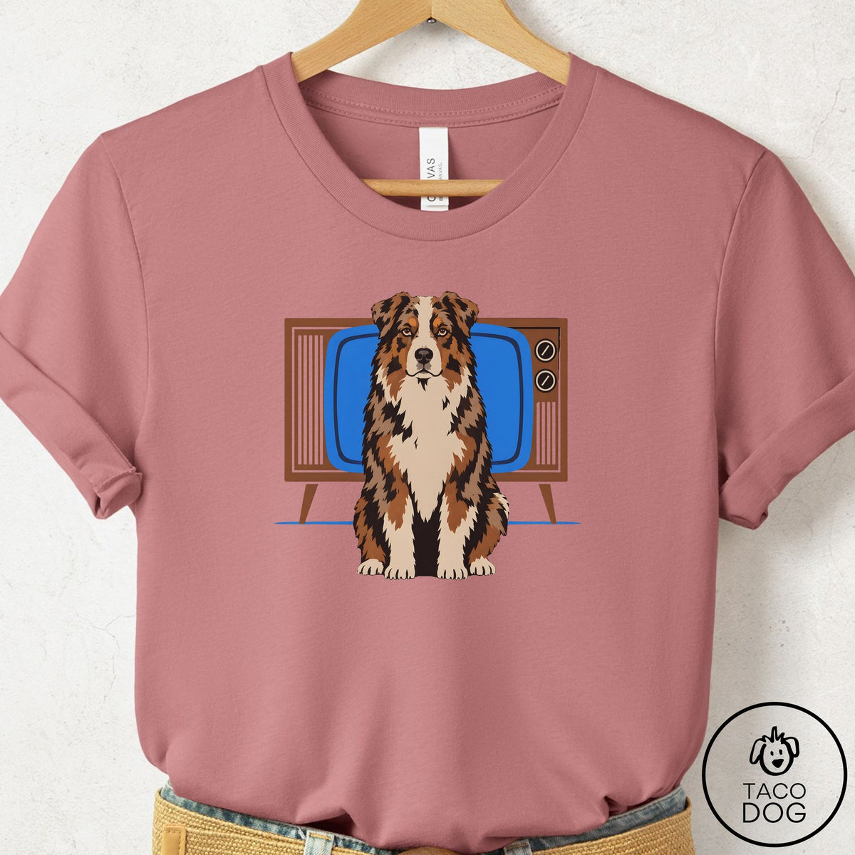 Australian Shepherd Program T-Shirt Mauve Taco-Dog