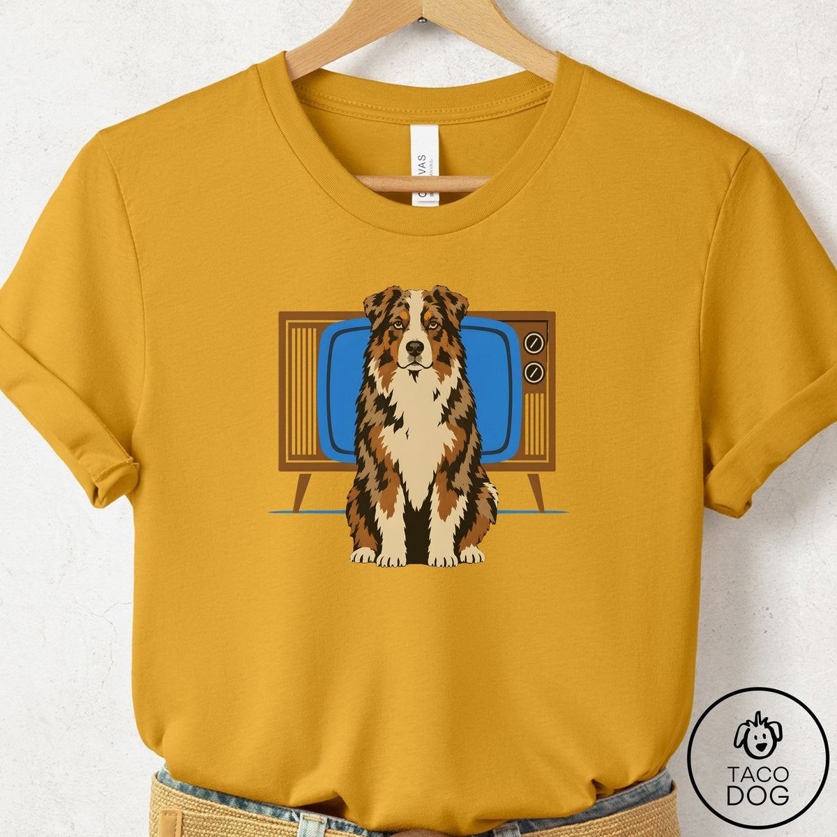 Australian Shepherd Program T-Shirt Mustard Taco-Dog