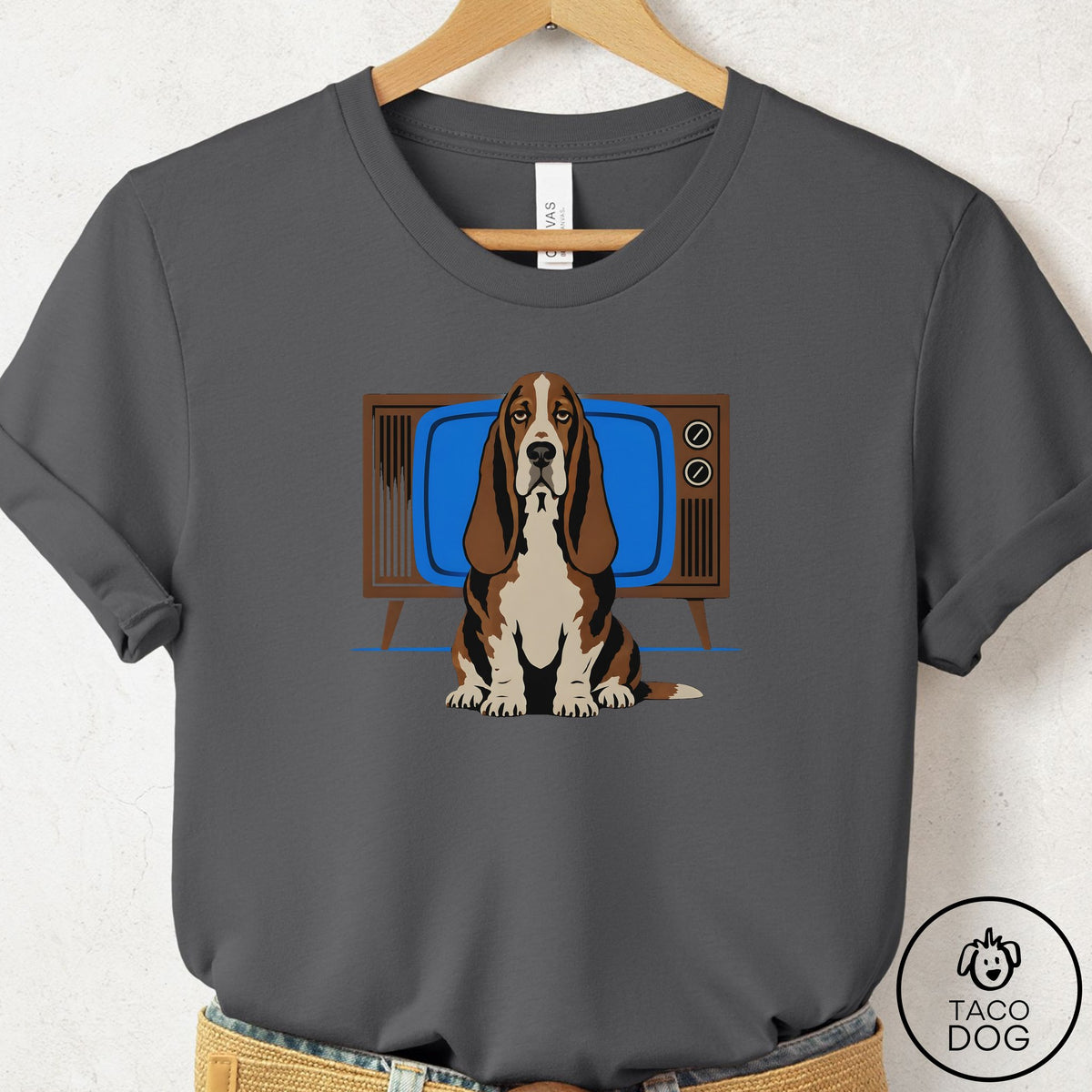 Basset Hound Program T-Shirt Asphalt Taco-Dog
