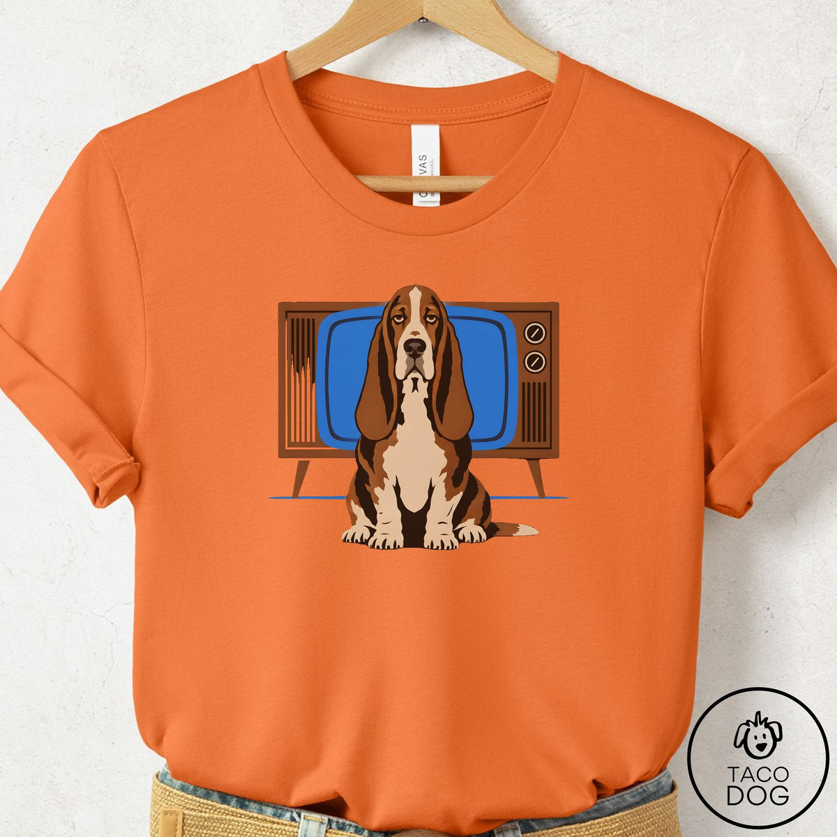 Basset Hound Program T-Shirt Burnt Orange Taco-Dog