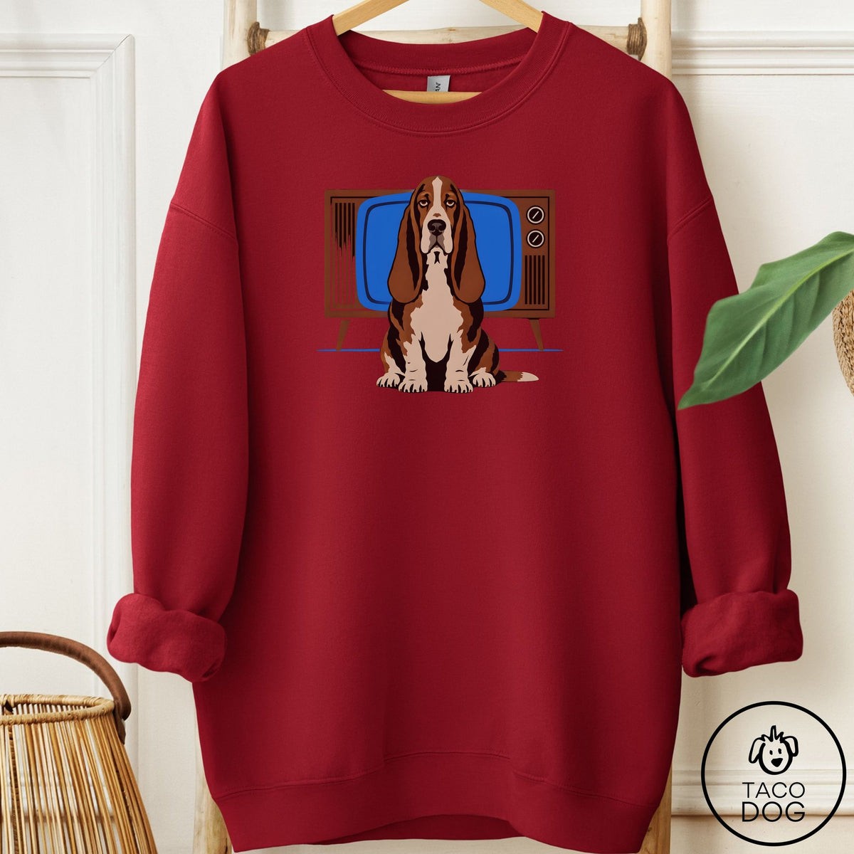 Basset Hound Program Sweatshirt Garnet Taco-Dog