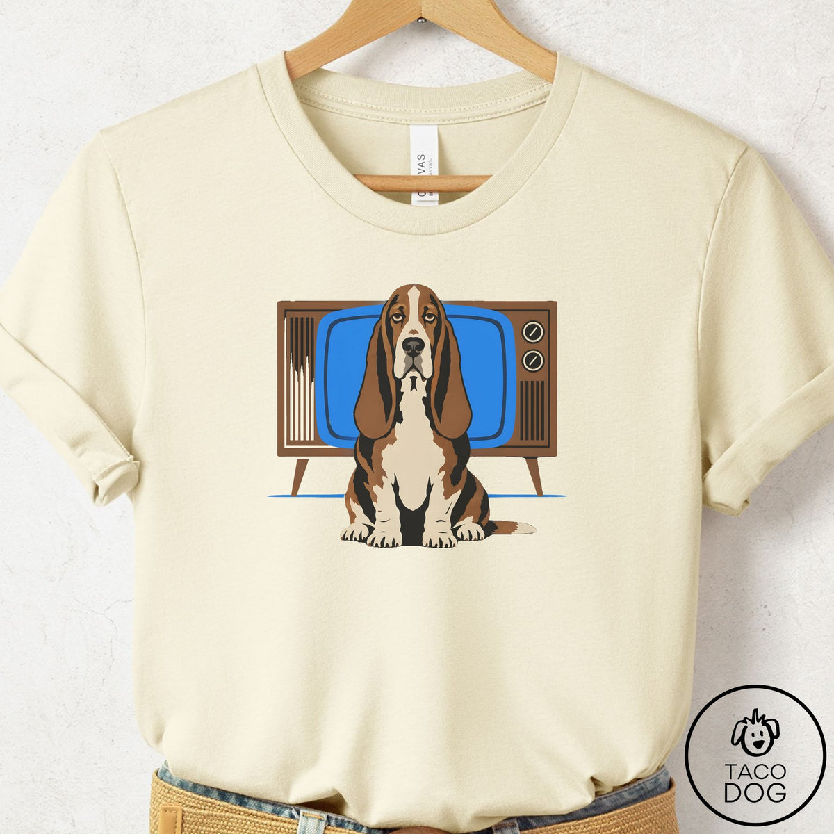 Basset Hound Program T-Shirt Natural Taco-Dog