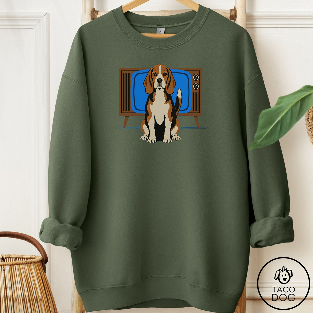 Beagle Program Sweatshirt Military Green Taco-Dog