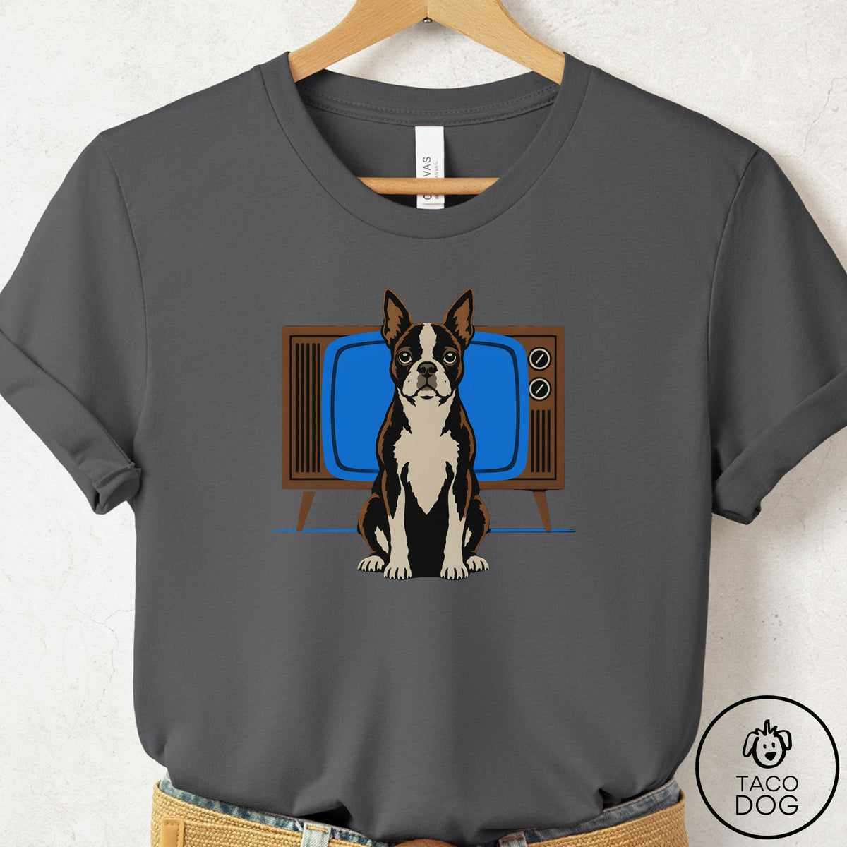 Boston Terrier Program T-Shirt Asphalt Taco-Dog