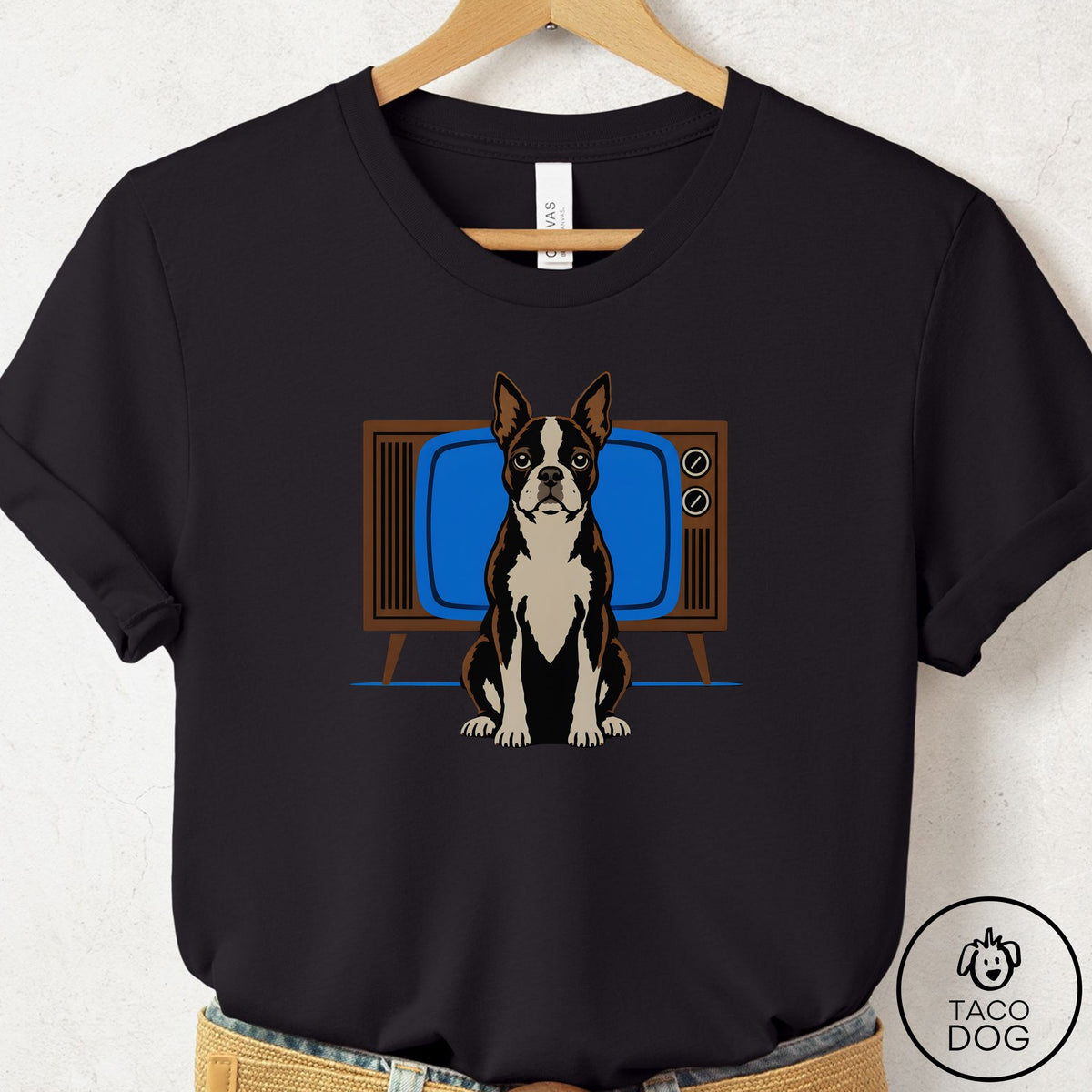 Boston Terrier Program T-Shirt Black Taco-Dog