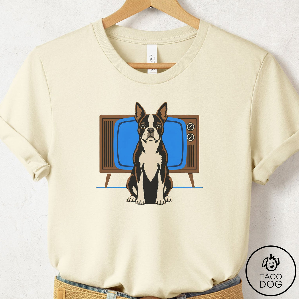 Boston Terrier Program T-Shirt Natural Taco-Dog