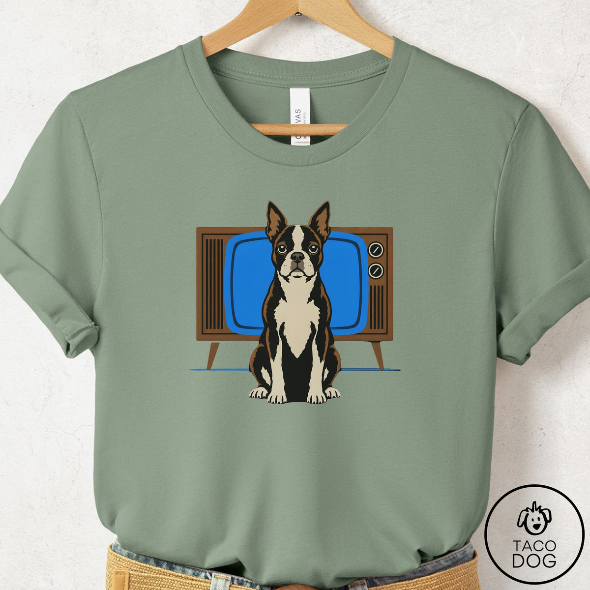 Boston Terrier Program T-Shirt Sage Taco-Dog