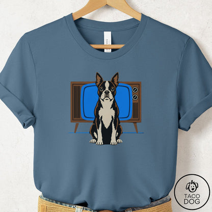 Boston Terrier Program T-Shirt Steel Blue Taco-Dog