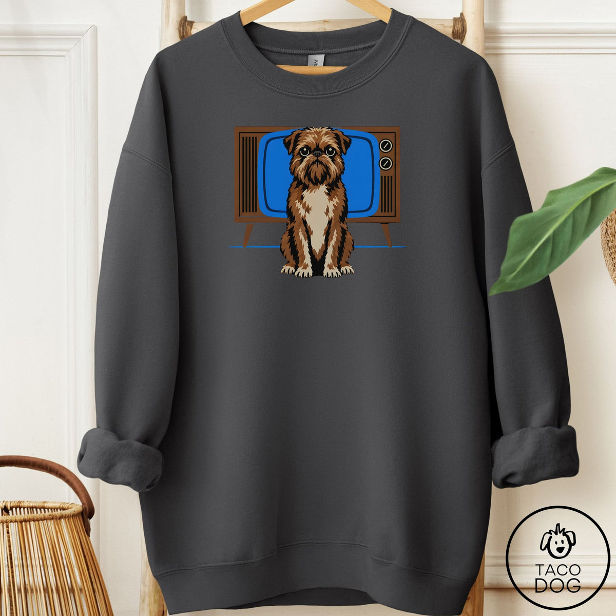 Brussels Griffon Program Sweatshirt Charcoal Taco-Dog