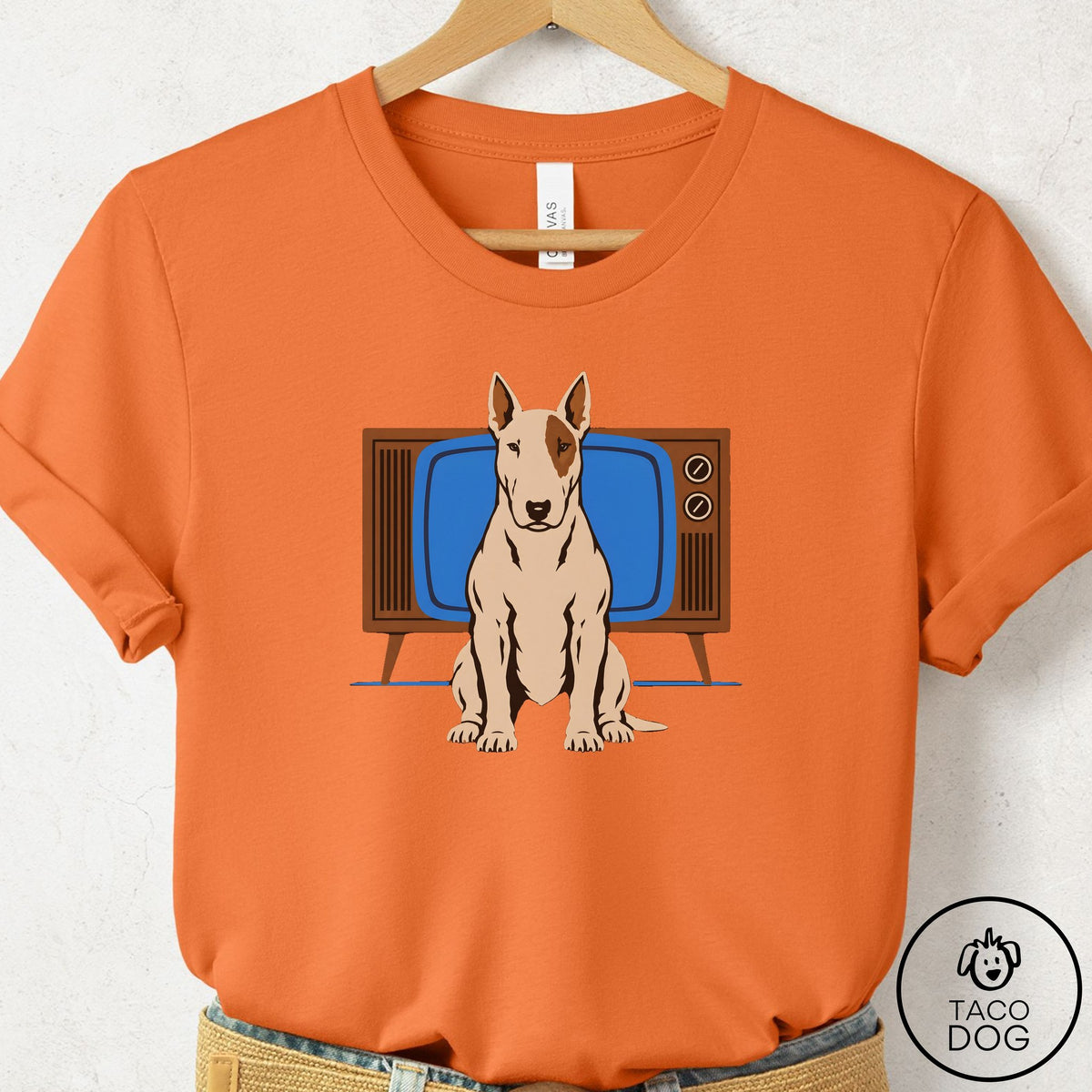 Bull Terrier Program T-Shirt Burnt Orange Taco-Dog