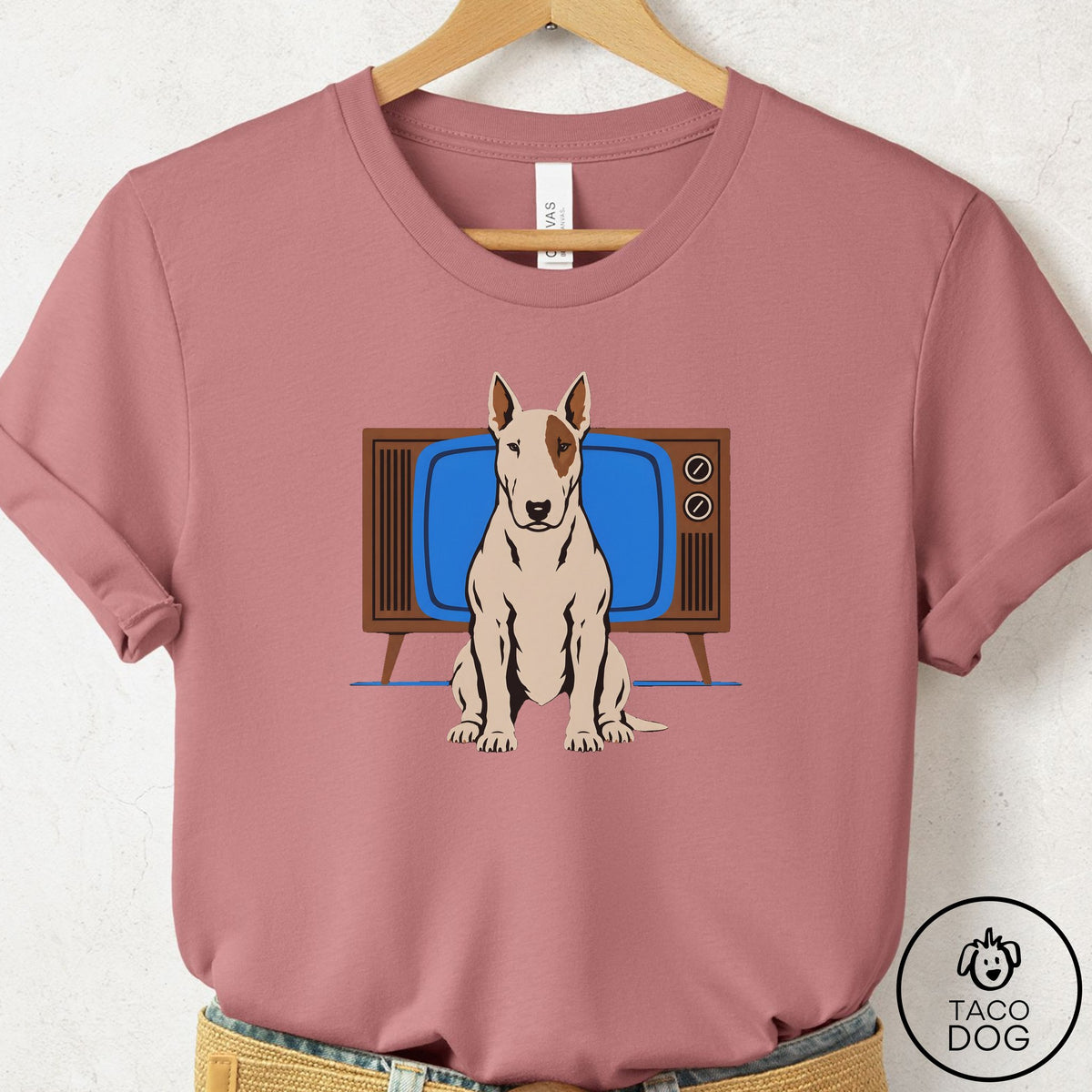 Bull Terrier Program T-Shirt Mauve Taco-Dog