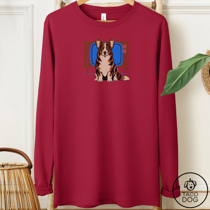 Cardigan Welsh Corgi Program Long Sleeve Tee Cardinal Taco-Dog