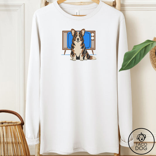 Cardigan Welsh Corgi Program Long Sleeve Tee White Taco-Dog