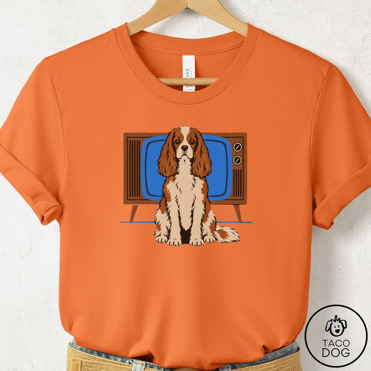 Cavalier King Charles Spaniel Program T-Shirt Burnt Orange Taco-Dog