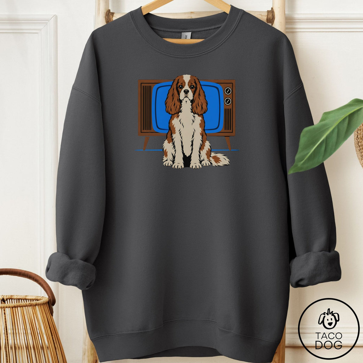 Cavalier King Charles Spaniel Program Sweatshirt Charcoal Taco-Dog