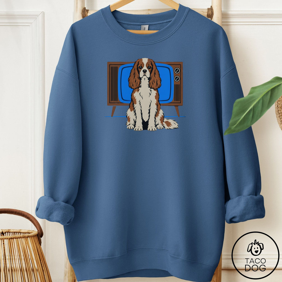 Cavalier King Charles Spaniel Program Sweatshirt Indigo Blue Taco-Dog