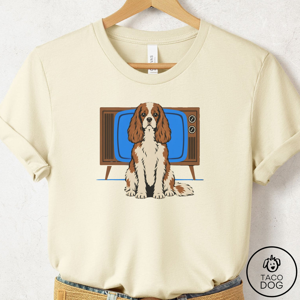 Cavalier King Charles Spaniel Program T-Shirt Natural Taco-Dog