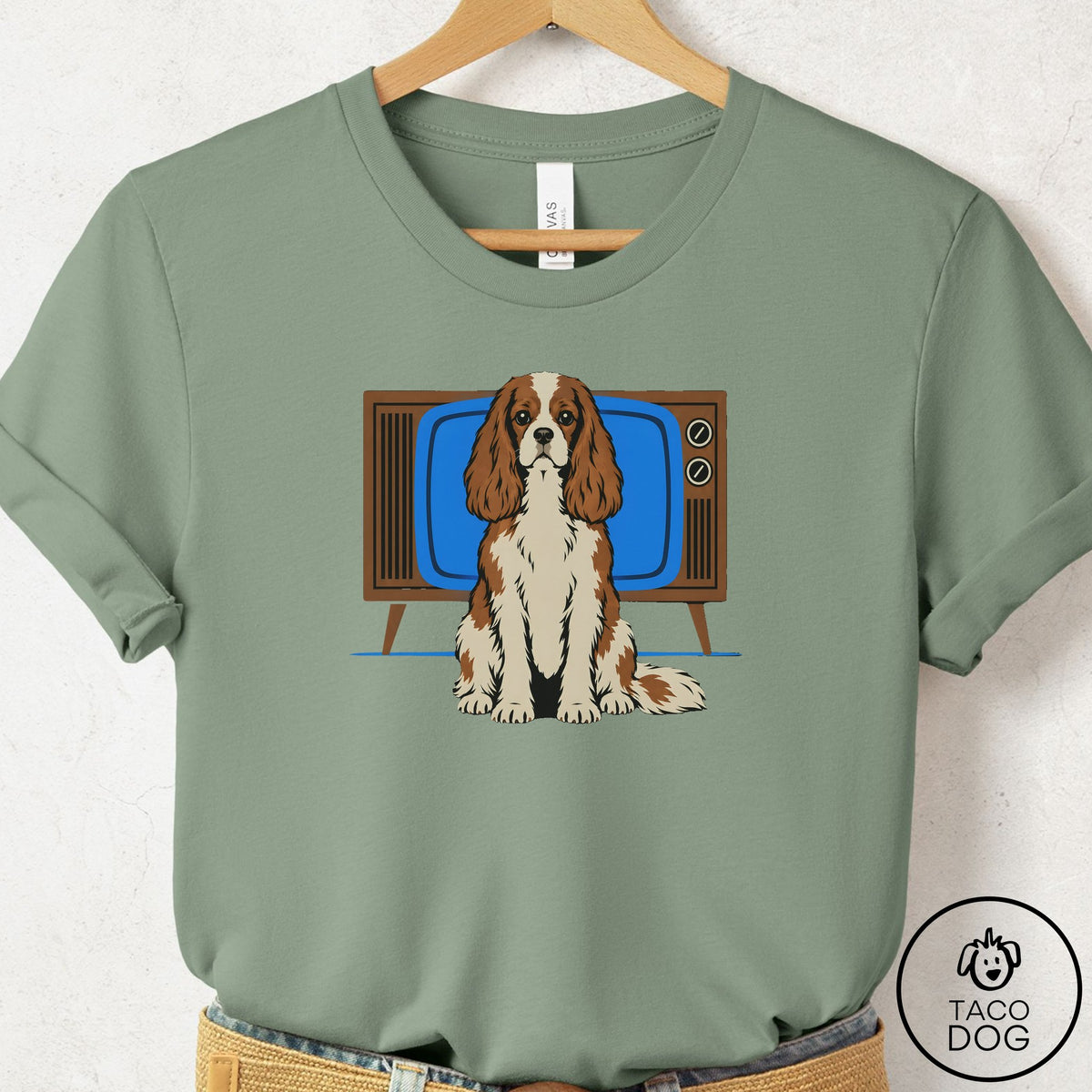 Cavalier King Charles Spaniel Program T-Shirt Sage Taco-Dog