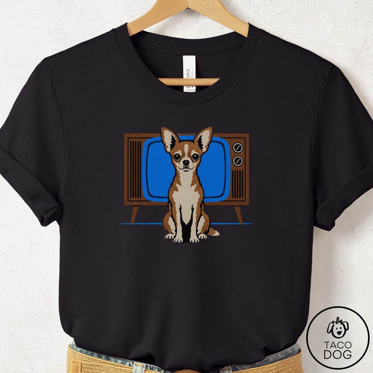 Chihuahua Program T-Shirt Black Taco-Dog