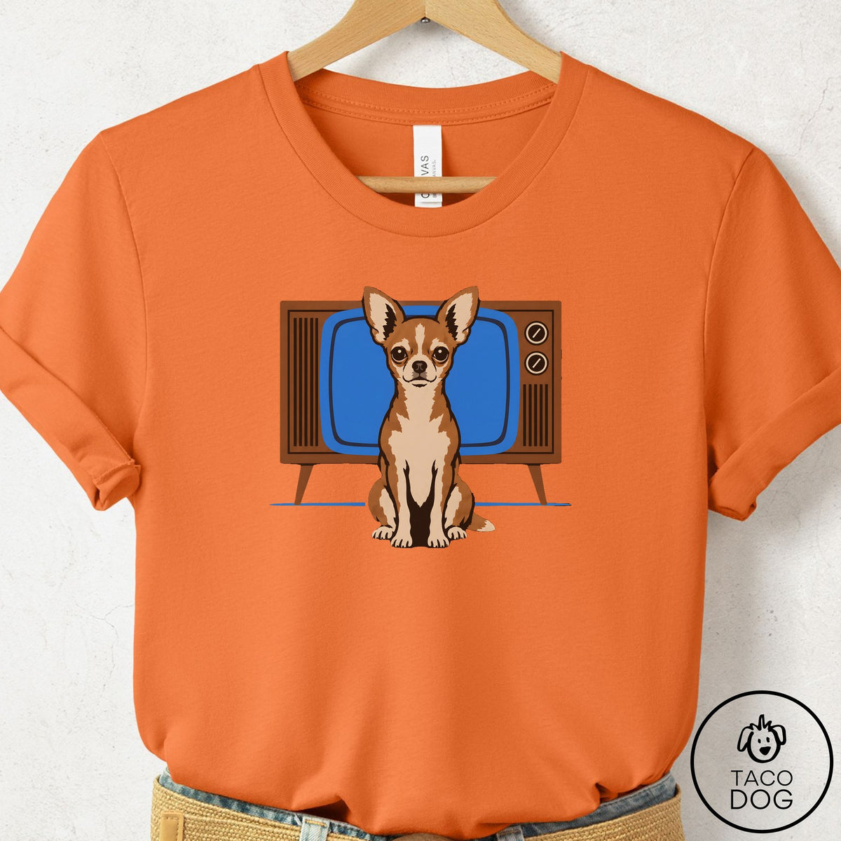 Chihuahua Program T-Shirt Burnt Orange Taco-Dog