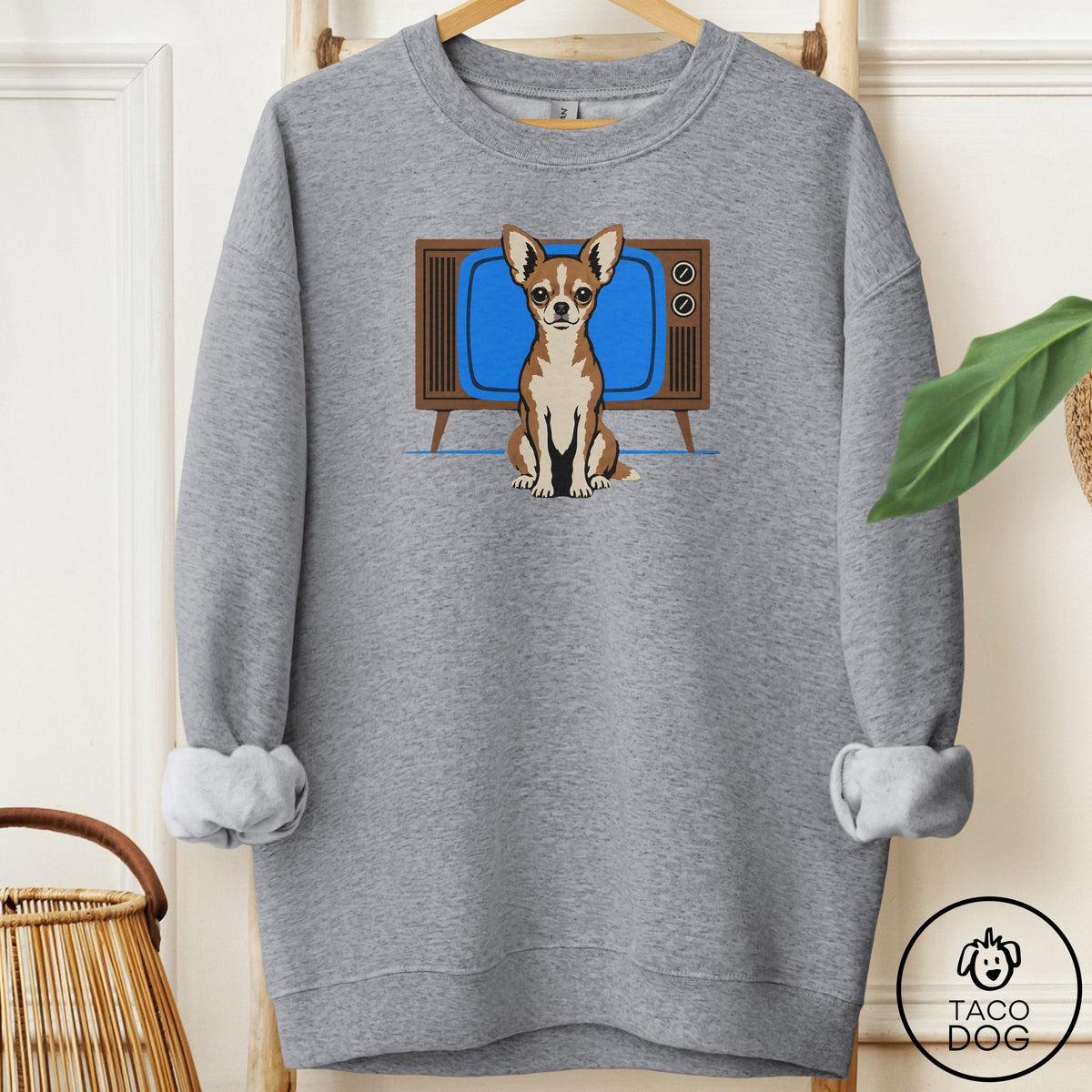 Chihuahua Program Sweatshirt Graphite Heather Taco-Dog