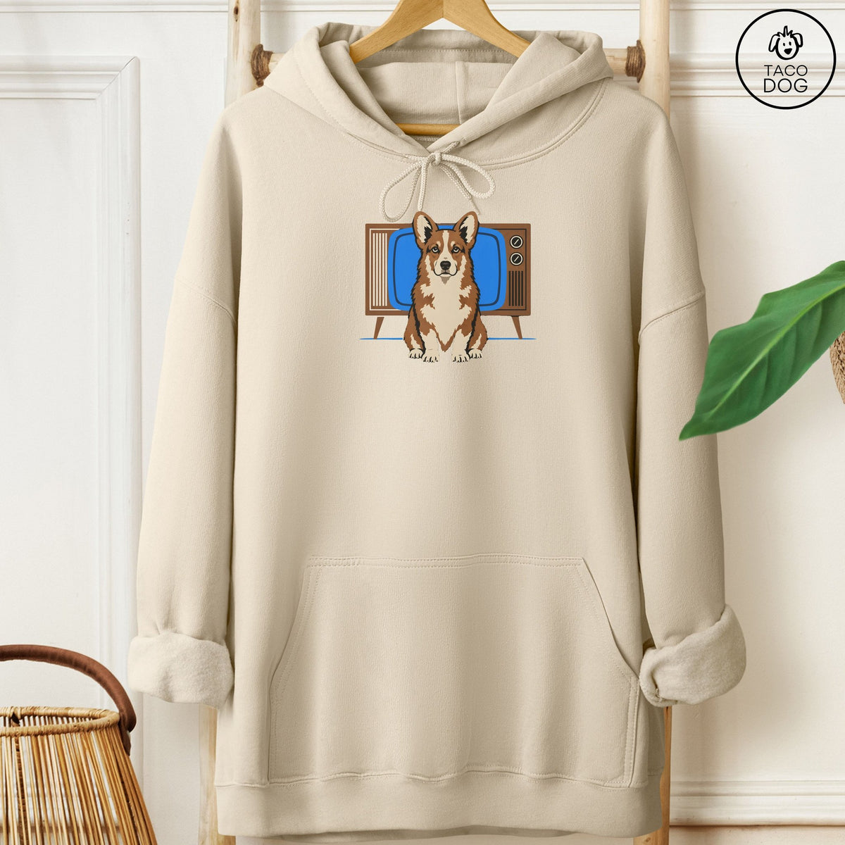 Corgi Program Hoodie Sand Taco-Dog