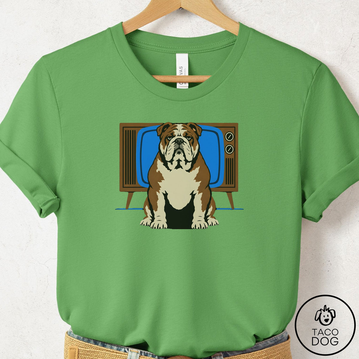 English Bulldog Program T-Shirt Leaf Taco-Dog