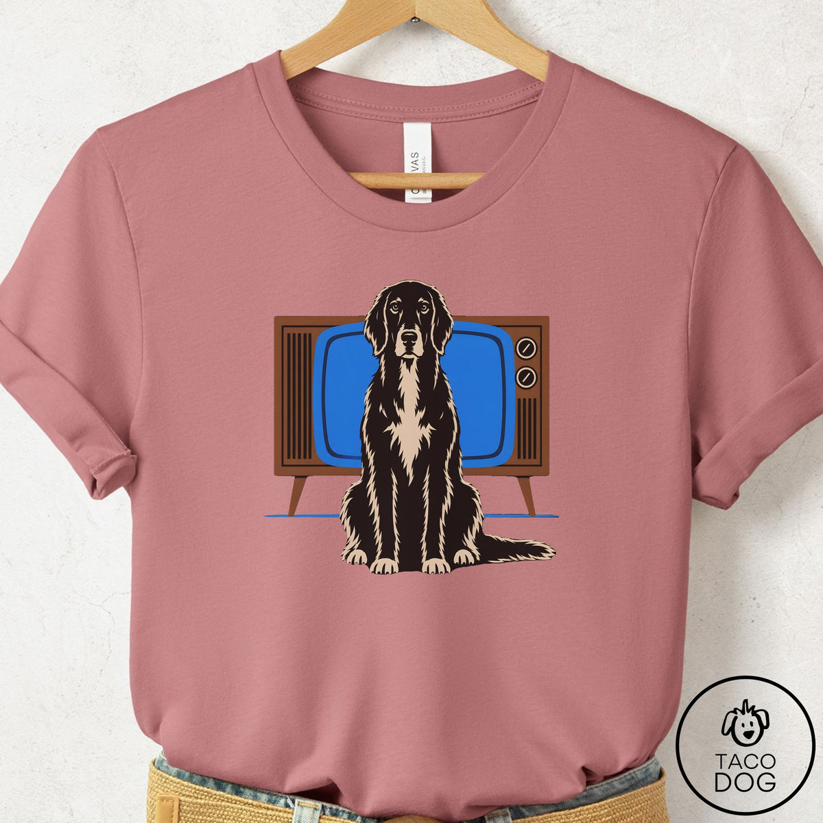 Flat-Coated Retriever Program T-Shirt Mauve Taco-Dog