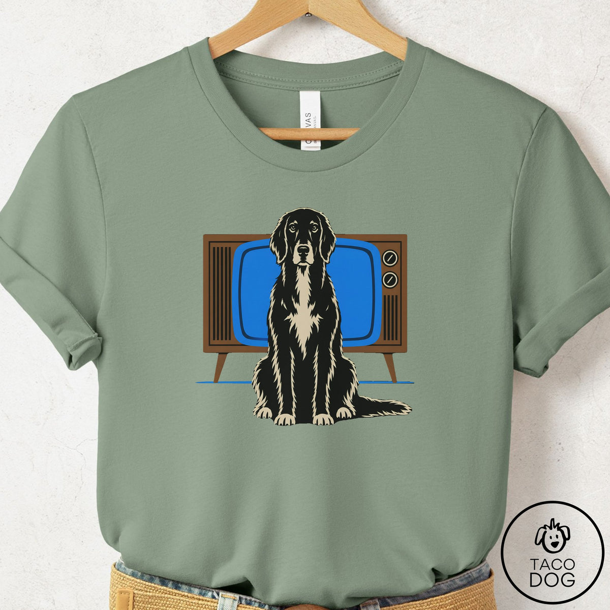 Flat-Coated Retriever Program T-Shirt Sage Taco-Dog