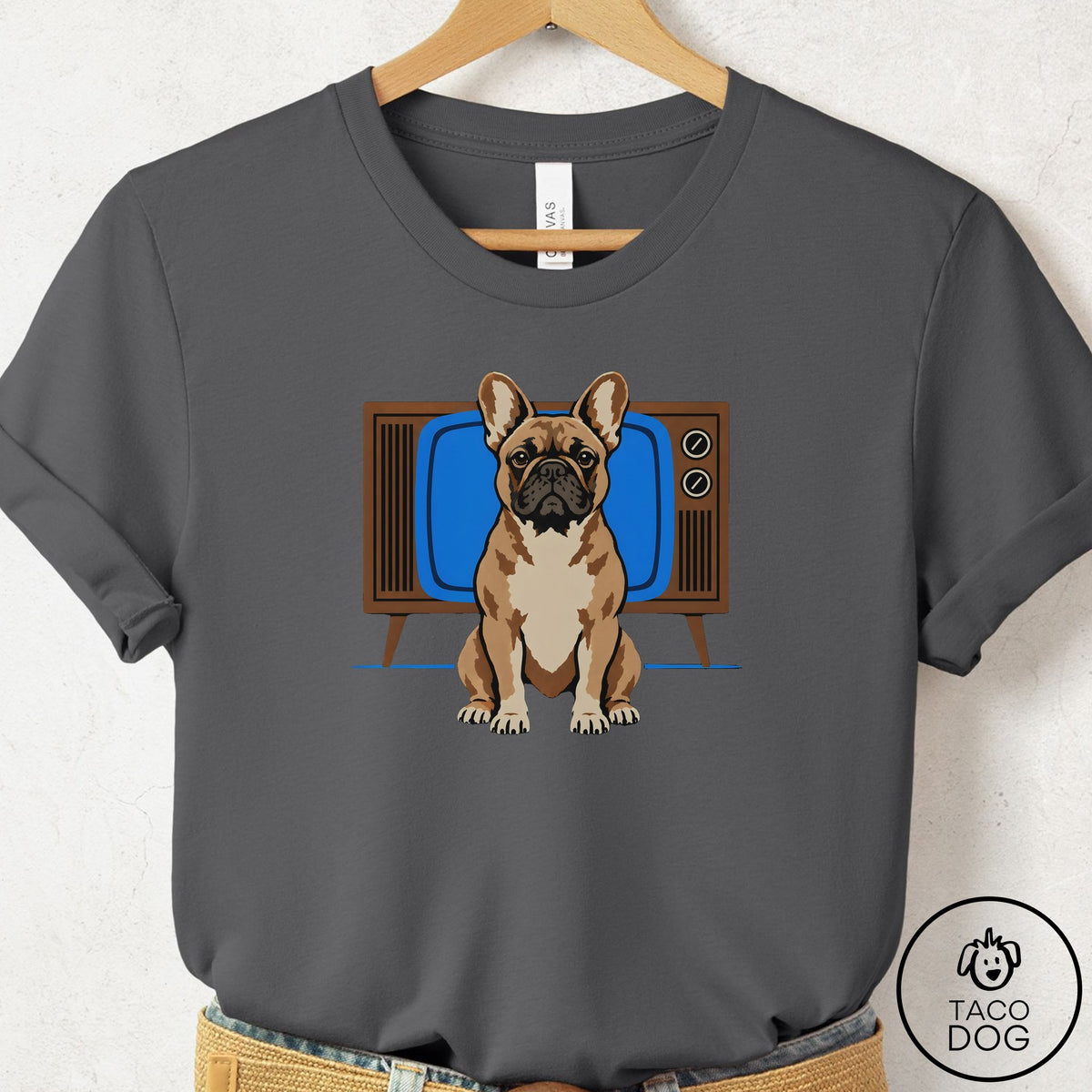 French Bulldog Frenchie Program T-Shirt Asphalt Taco-Dog