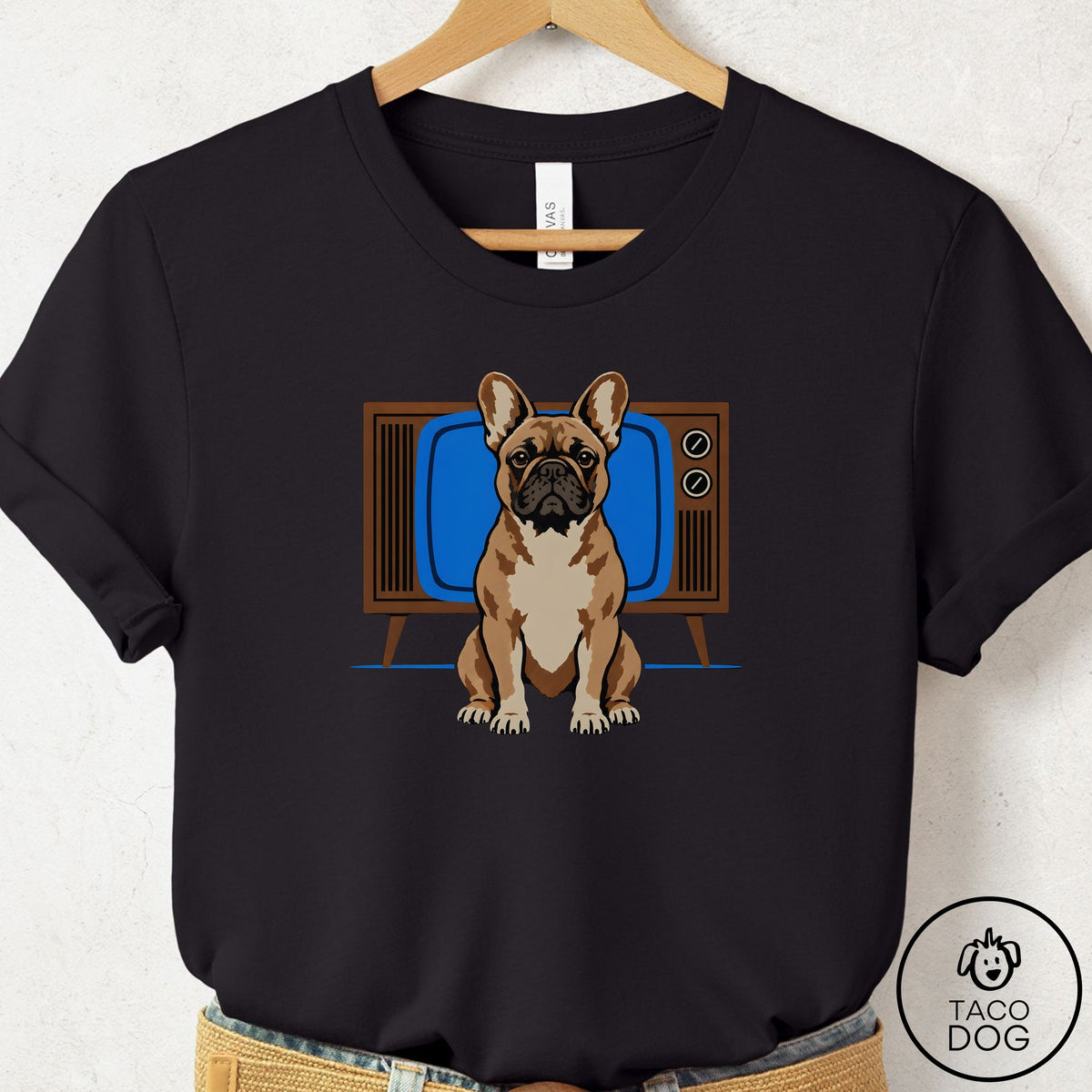 French Bulldog Frenchie Program T-Shirt Black Taco-Dog