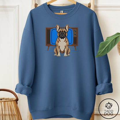 French Bulldog Frenchie Program Sweatshirt Indigo Blue Taco-Dog